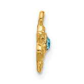 Sterling Silver Turtle Gold Tone Link Bracelet Attachment with Crystal Inla